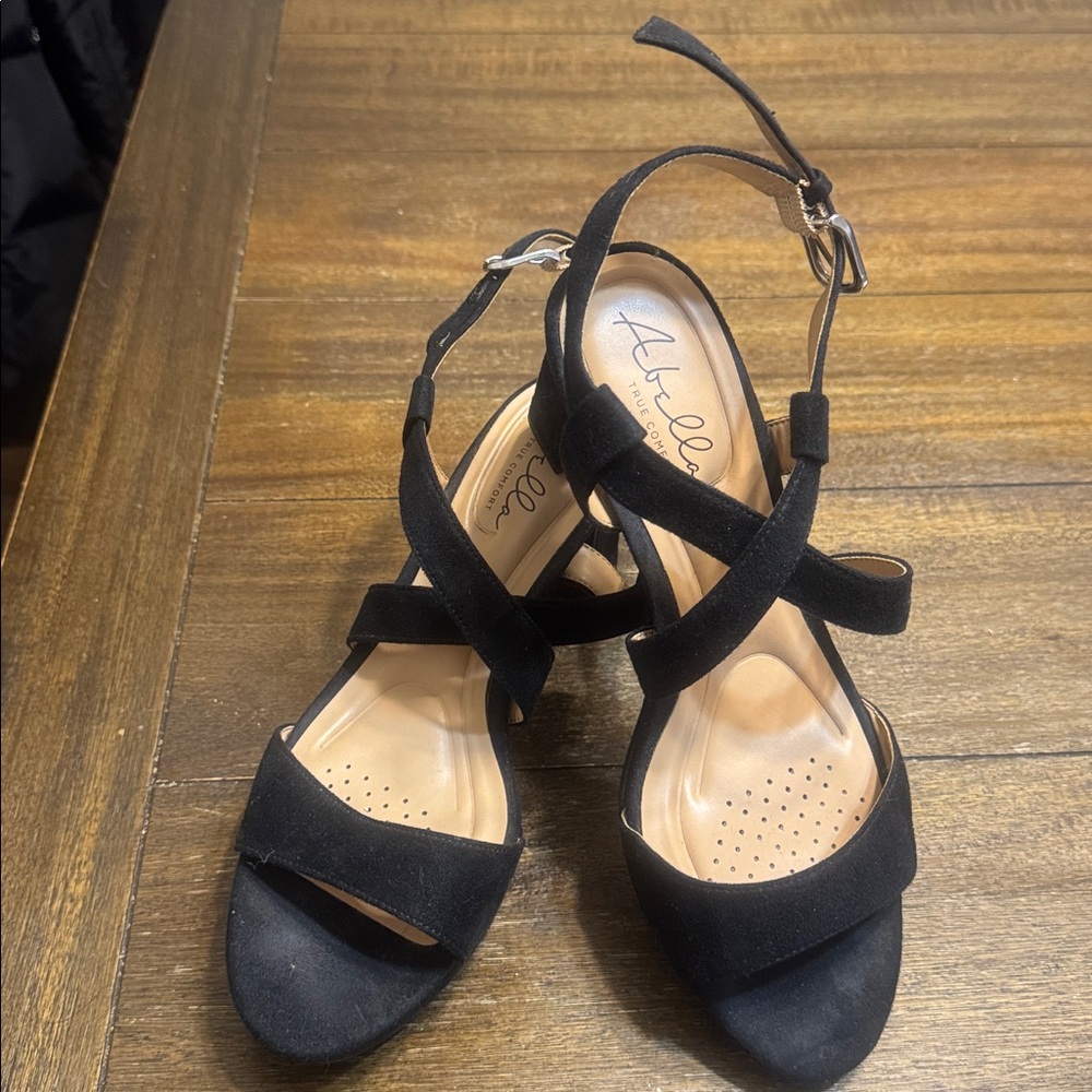 Abella Black Strappy Heels